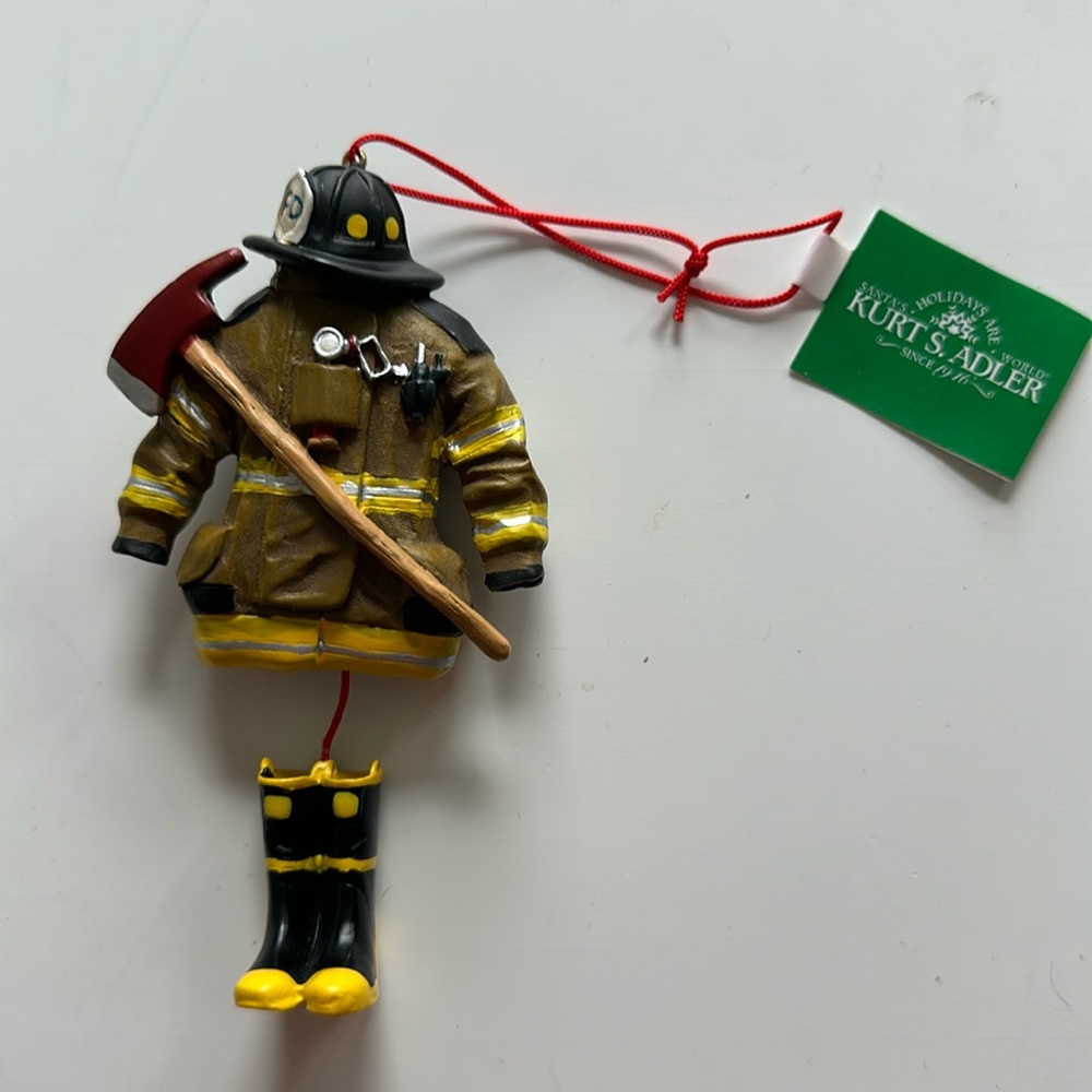 New Kurt Adler firefighter ornament